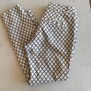 Banana Republic Black and White Dress Pants with Geometric Pattern